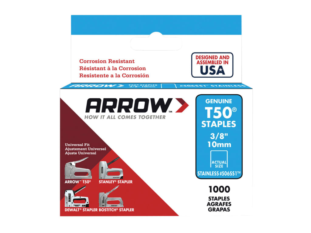 T50 Staples Stainless Steel 506SS 10mm (3/8in) (Box 1000)                       