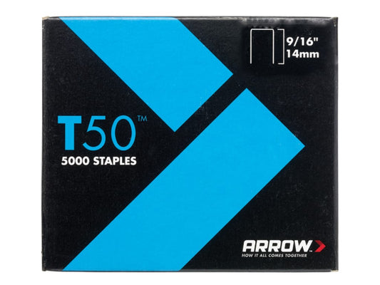 T50 Staples 14mm (9/16in) (Pack 5000, 4 x 1250)                                 