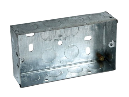 Metal Twin Socket Box 25mm (Pack 5)                                             