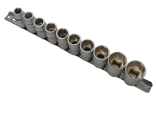 1/2in Drive Socket Set on Rail, 10 Piece - [product-vendor]