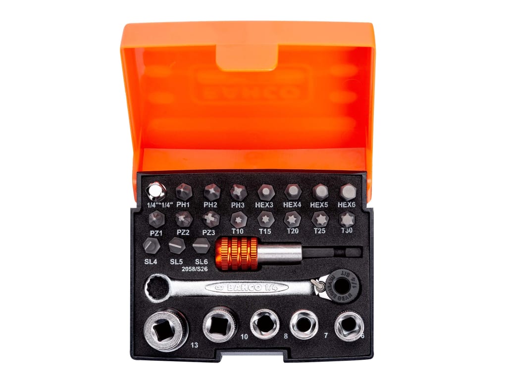 2058/S26 1/4in Drive Ratchet Socket Set, 26 Piece                               