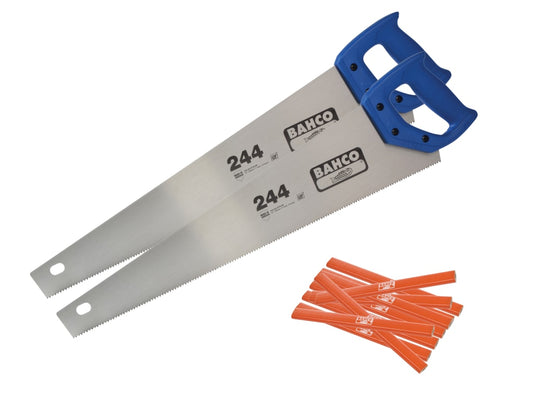 2 x 244 Hardpoint Handsaw 550mm (22in) & Pack of 10 Pencils                     