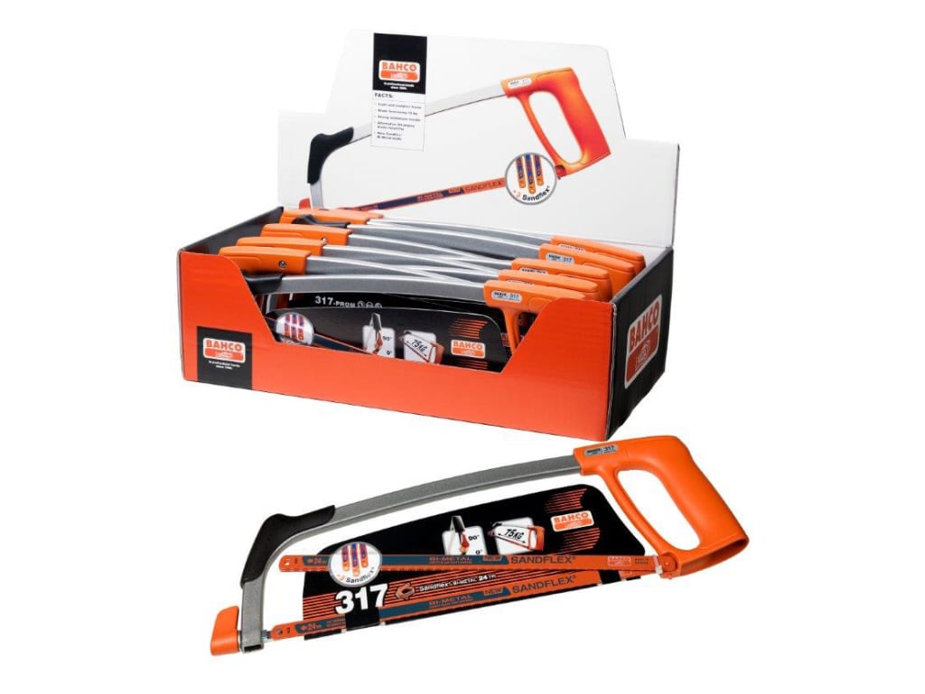 317-10P-DISP-PROM Hacksaw Frame & Blade Display of 10                           