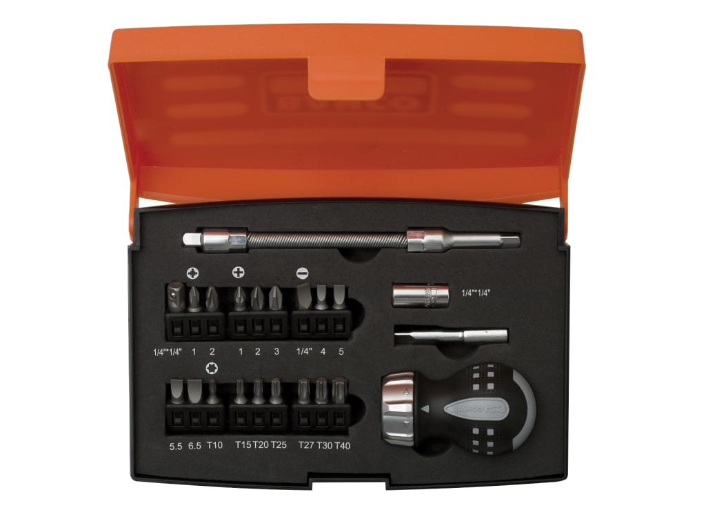808050S-22 Stubby Ratchet Screwdriver Set, 22 Piece                             