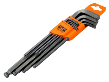 BE-9770 Metric Long Ball End Hex L-Key Set, 9 Piece                             
