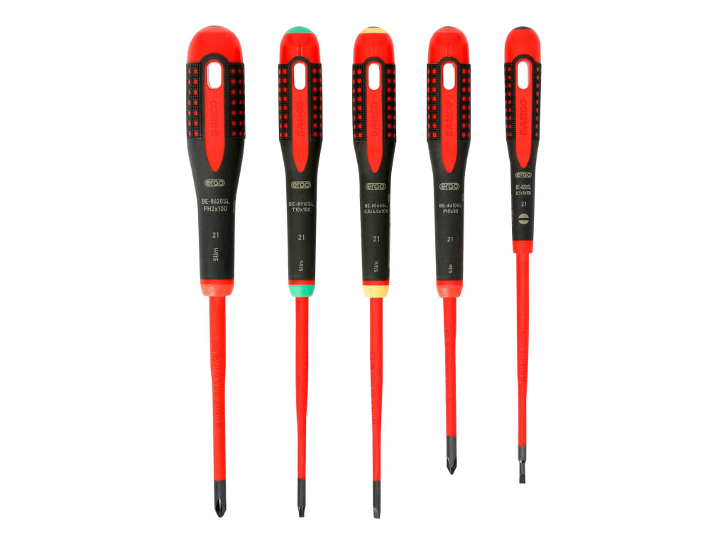 BE-9871SL ERGO™ Slim VDE Insulated Screwdriver Set, 5 Piece                     