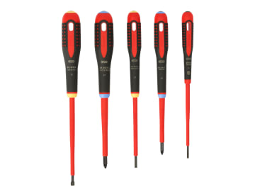 BE-9882S ERGO™ VDE Insulated Screwdriver Set, 5 Piece                           