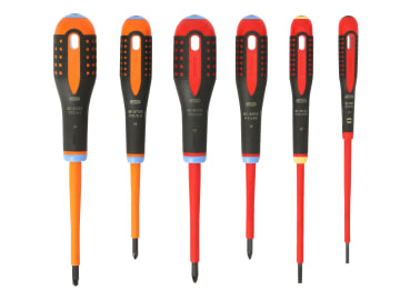 BE-9884S ERGO™ VDE Insulated Screwdriver Set, 6 Piece                           