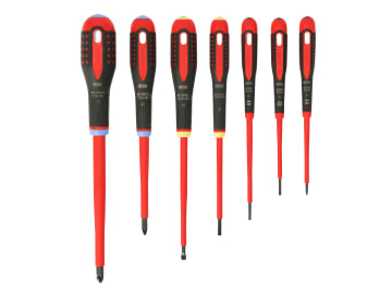 BE-9888S ERGO™ VDE Insulated Screwdriver Set, 7 Piece                           