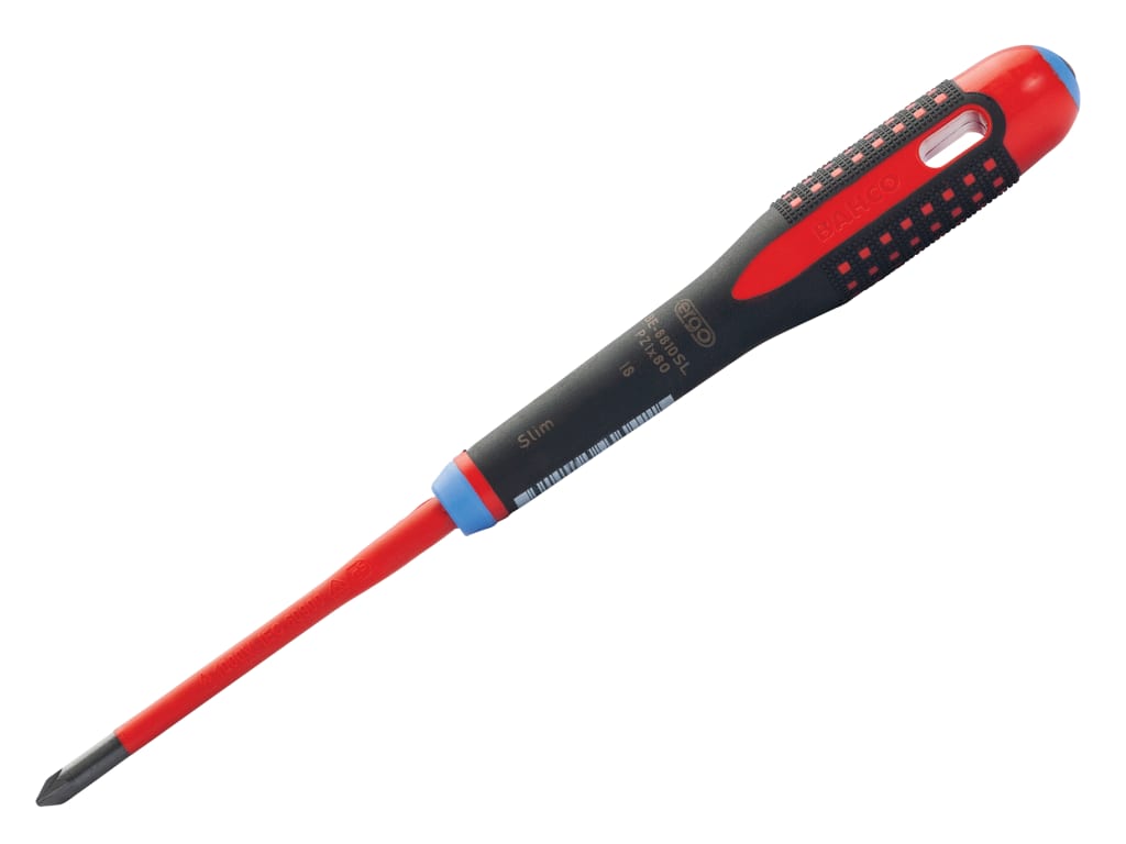 ERGO™ Slim VDE Insulated Pozidriv Screwdriver PZ1 x 80mm                        