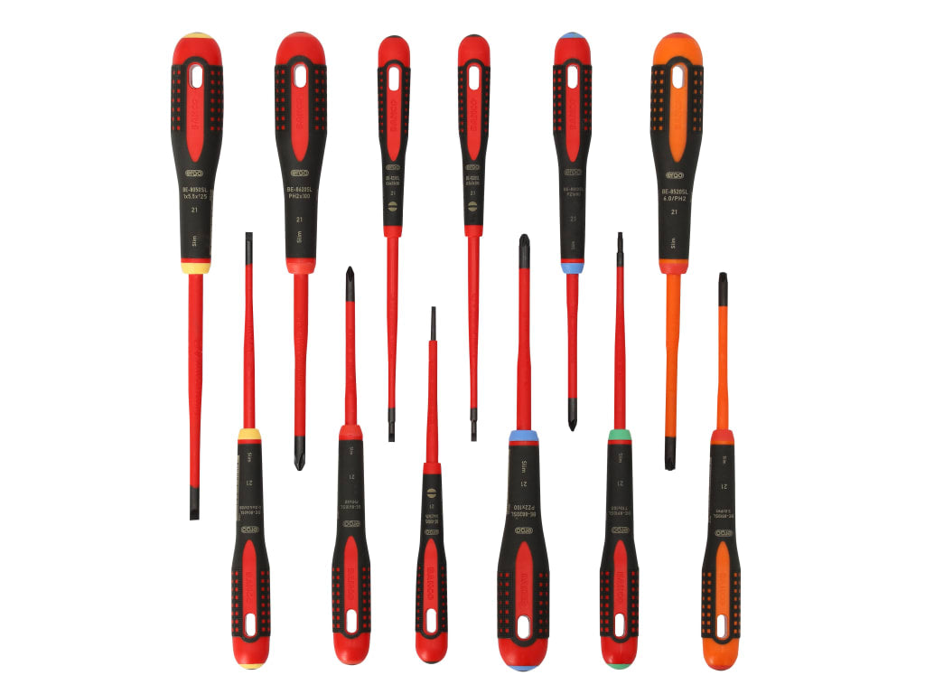 BE-9878SL ERGO™ Slim VDE Insulated Screwdriver Set, 12 Piece                    