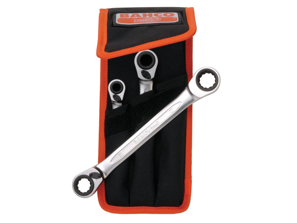 S4RM Series Reversible Ratchet Spanner Set, 3 Piece                             