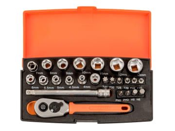 SL25 1/4in Drive Socket Set, 25 Piece                                           