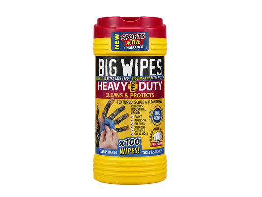 Big Wipes Heavy-Duty PRO+ wipes tub of 100 (Red Top)                            