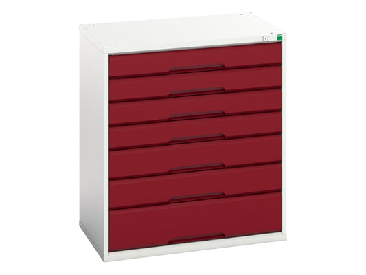 Verso 7 Drawer Cabinet 800 x 900mm Crimson Red                                  