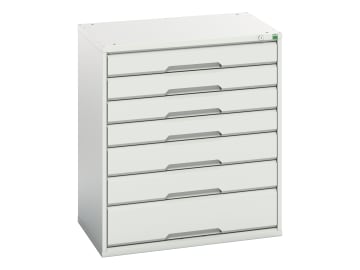 Verso 7 Drawer Cabinet 800 x 900mm Light Grey                                   