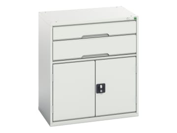 Verso 2 Drawer + Cupboard 900 x 800mm Light Grey                                