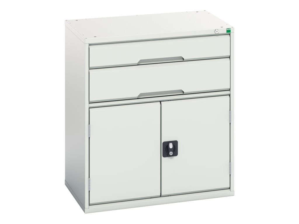Verso 2 Drawer + Cupboard 900 x 800mm Light Grey                                