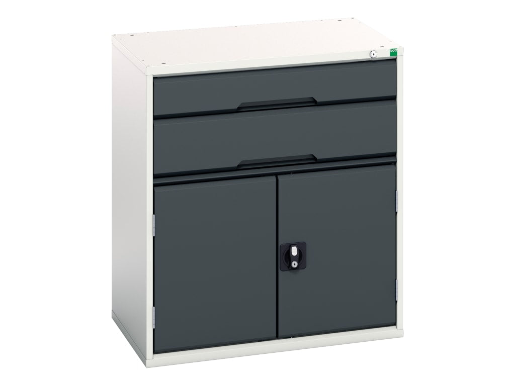Verso 2 Drawer + Cupboard 900 x 800mm Anthracite Grey                           