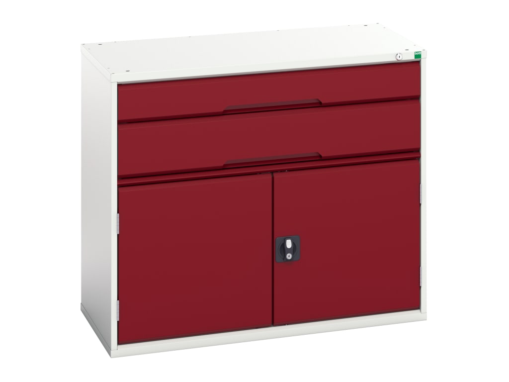Verso 2 Drawer + Cupboard 900 x 1050mm Crimson Red                              