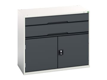 Verso 2 Drawer + Cupboard 900 x 1050mm Anthracite Grey                          