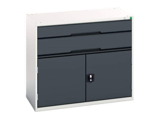 Verso 2 Drawer + Cupboard 900 x 1050mm Anthracite Grey                          