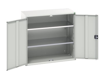 Verso 2 Shelf Cupboard 1050mm Light Grey                                        