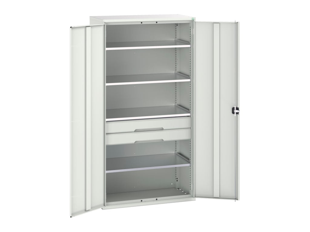 Verso Kitted Cupboard 4 Shelf + 2 Drawer 1050 x 2000mm Light Grey               