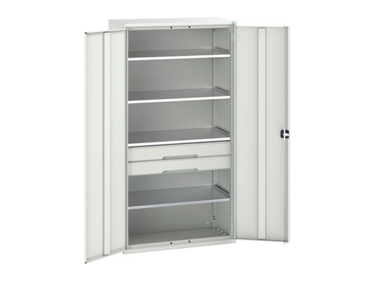 Verso Kitted Cupboard 4 Shelf + 2 Drawer 1050 x 2000mm Light Grey               