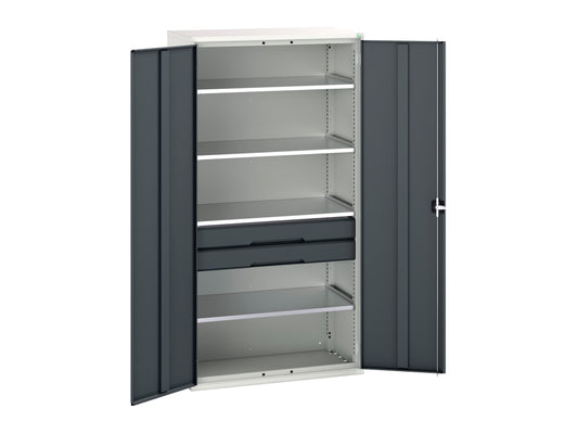 Verso Kitted Cupboard 4 Shelf + 2 Drawer 1050 x 2000mm Anthracite Grey          