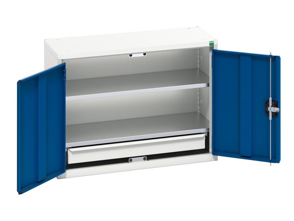 Verso Economy Wall Cupboard 2 Shelf 800mm Gentian Blue                          