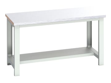 Cubio Bench with Half Shelf, Steel Clad Top 1500 x 750mm                        