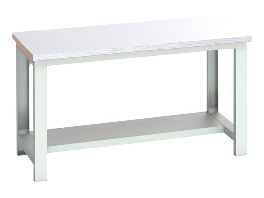 Cubio Bench with Half Shelf, Steel Clad Top 1500 x 750mm                        