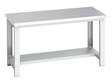 Cubio Bench with Half Shelf, Stainless Steel Clad Top 1500 x 750mm              