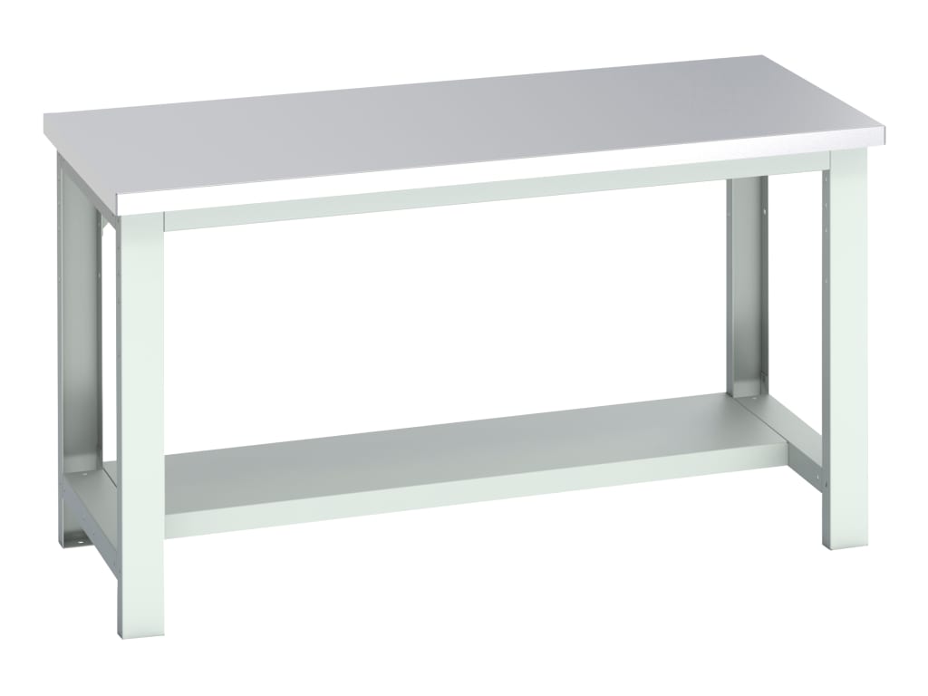Cubio Bench with Half Shelf, Stainless Steel Clad Top 1500 x 750mm              