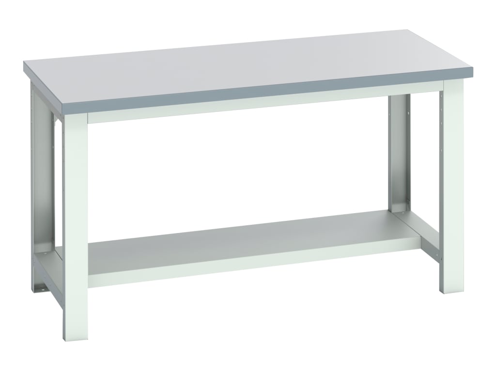 Cubio Bench with Half Shelf, Laminate Top 1500 x 750mm                          