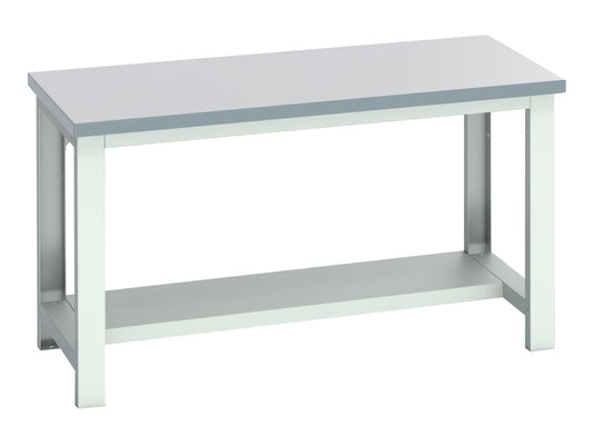 Cubio Bench with Half Shelf, Laminate Top 1500 x 750mm                          