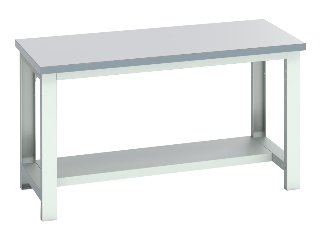 Cubio Bench with Half Shelf, ESD Laminate Clad Top 1500 x 750mm                 