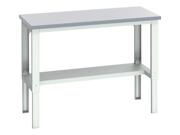 Cubio Adjustable Bench with Half Shelf, Laminate Top 1500 x 750mm               