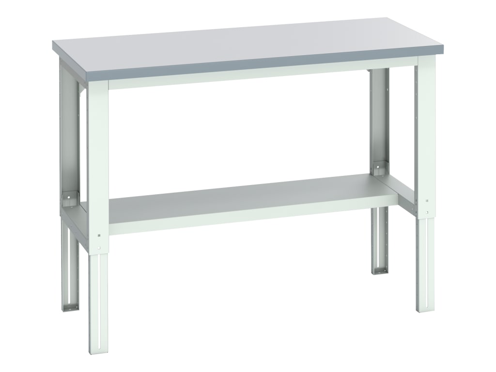 Cubio Adjustable Bench with Half Shelf, Laminate Top 1500 x 750mm               