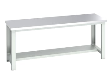 Cubio Bench with Half Shelf, Stainless Steel Clad Top 2000 x 750mm              