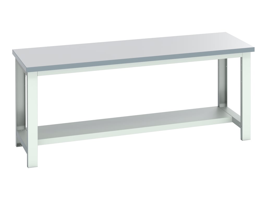 Cubio Bench with Half Shelf, ESD Laminate Clad Top 2000 x 750mm                 