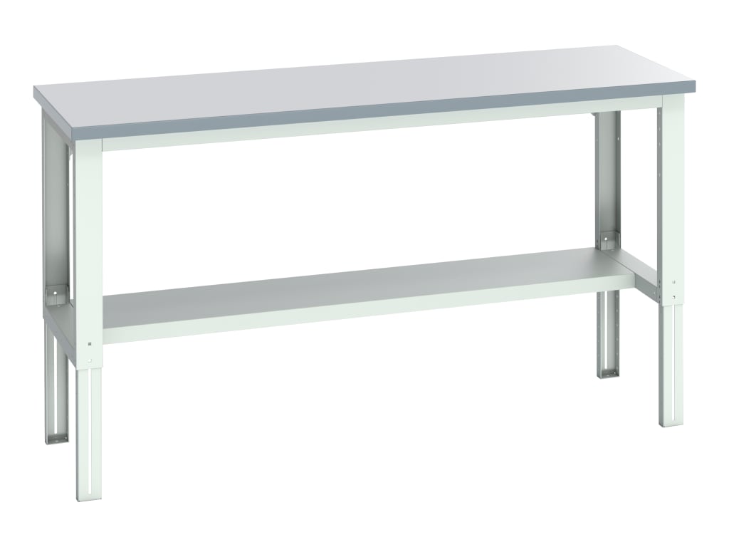 Cubio Adjustable Bench with Half Shelf, Laminate Top 2000 x 750mm               