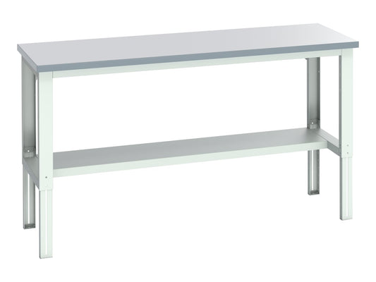 Cubio Adjustable Bench with Half Shelf, Laminate Top 2000 x 750mm               