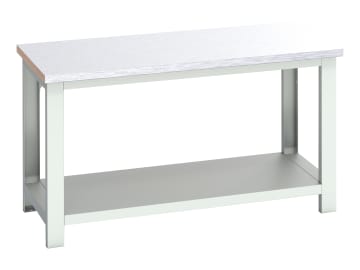 Cubio Bench with Shelf, Steel Clad Top 1500 x 750mm                             