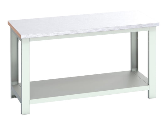 Cubio Bench with Shelf, Steel Clad Top 1500 x 750mm                             