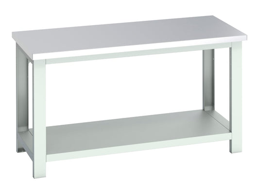 Cubio Bench with Shelf, Stainless Steel Clad Top 1500 x 750mm                   