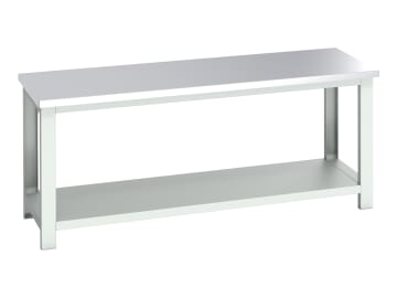 Cubio Bench with Shelf, Stainless Steel Clad Top 2000 x 750mm                   