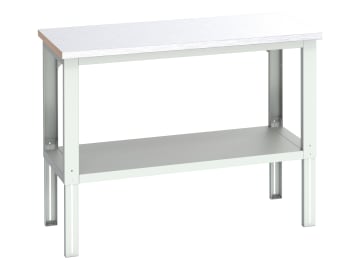 Cubio Adjustable Bench with Shelf, Steel Clad Top 1500 x 750mm                  