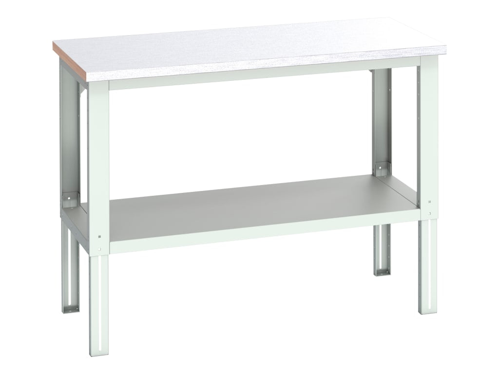 Cubio Adjustable Bench with Shelf, Steel Clad Top 1500 x 750mm                  